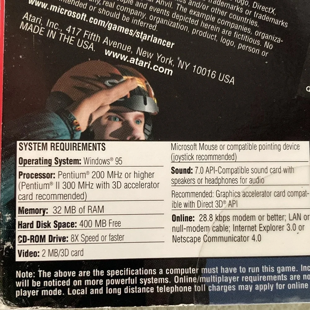 Atari StarLancer CD-Rom Game Star Lancer